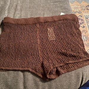 Abercrombie  Dark Brown Knit Cover Up Shorts
